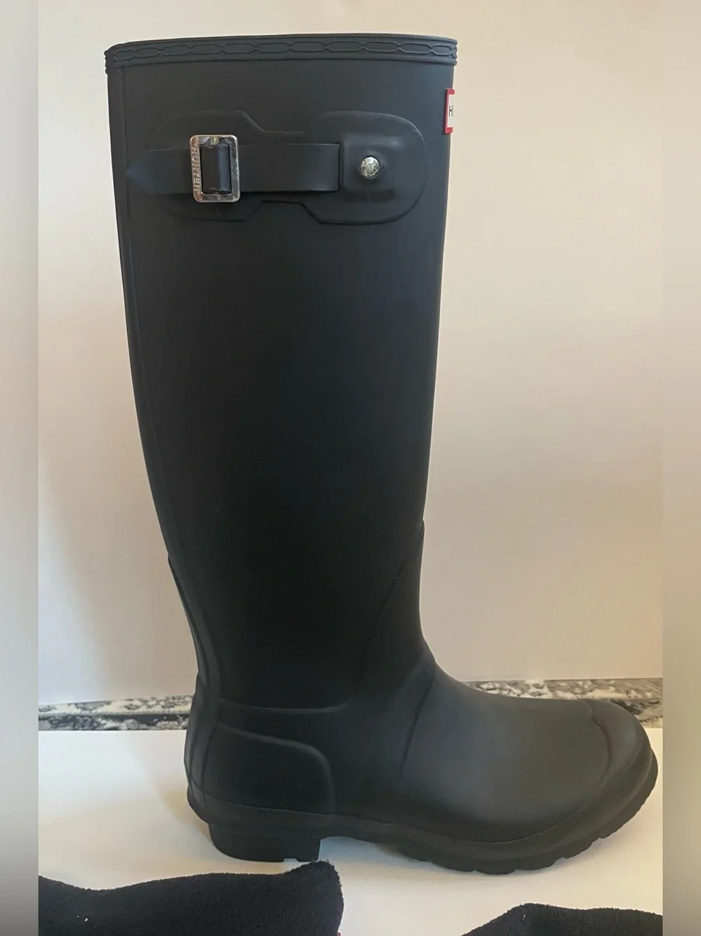 Hunter Women’s Black Tall Rubber Winter/Rain Boots with Removable Fleece Lining
